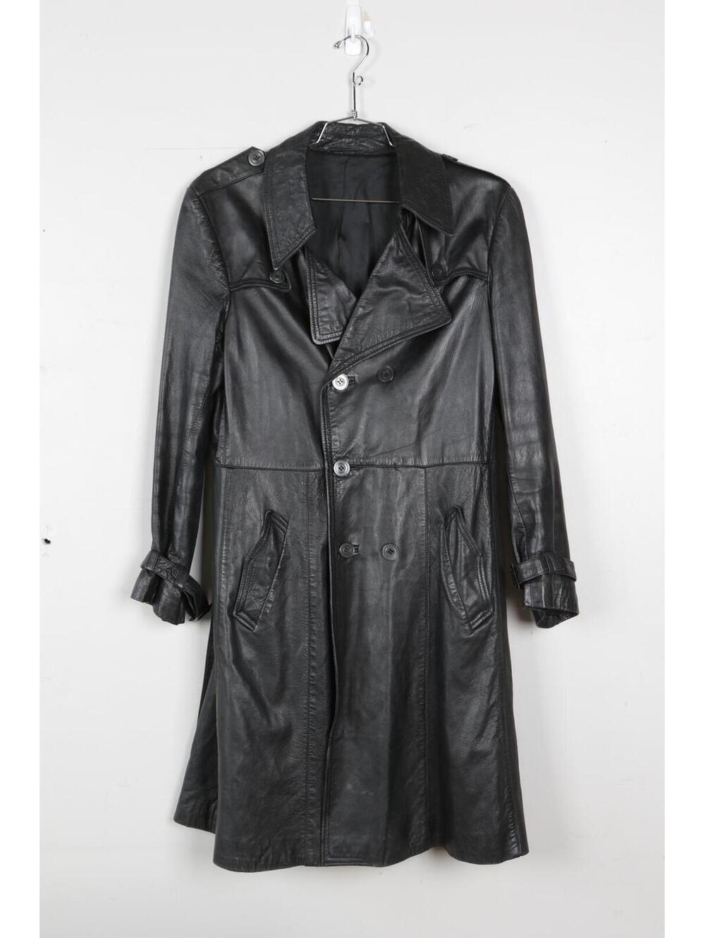00's Leather Mac Coat